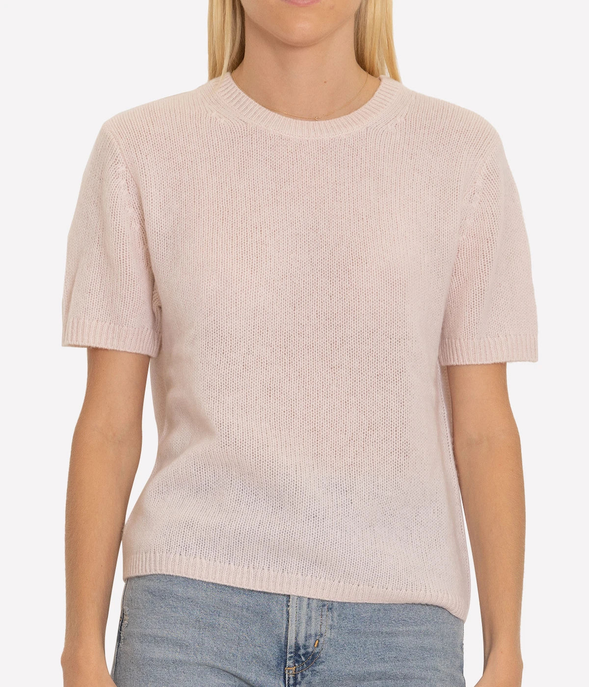 Cashmere Featherweight T-Shirt in Pink Sand