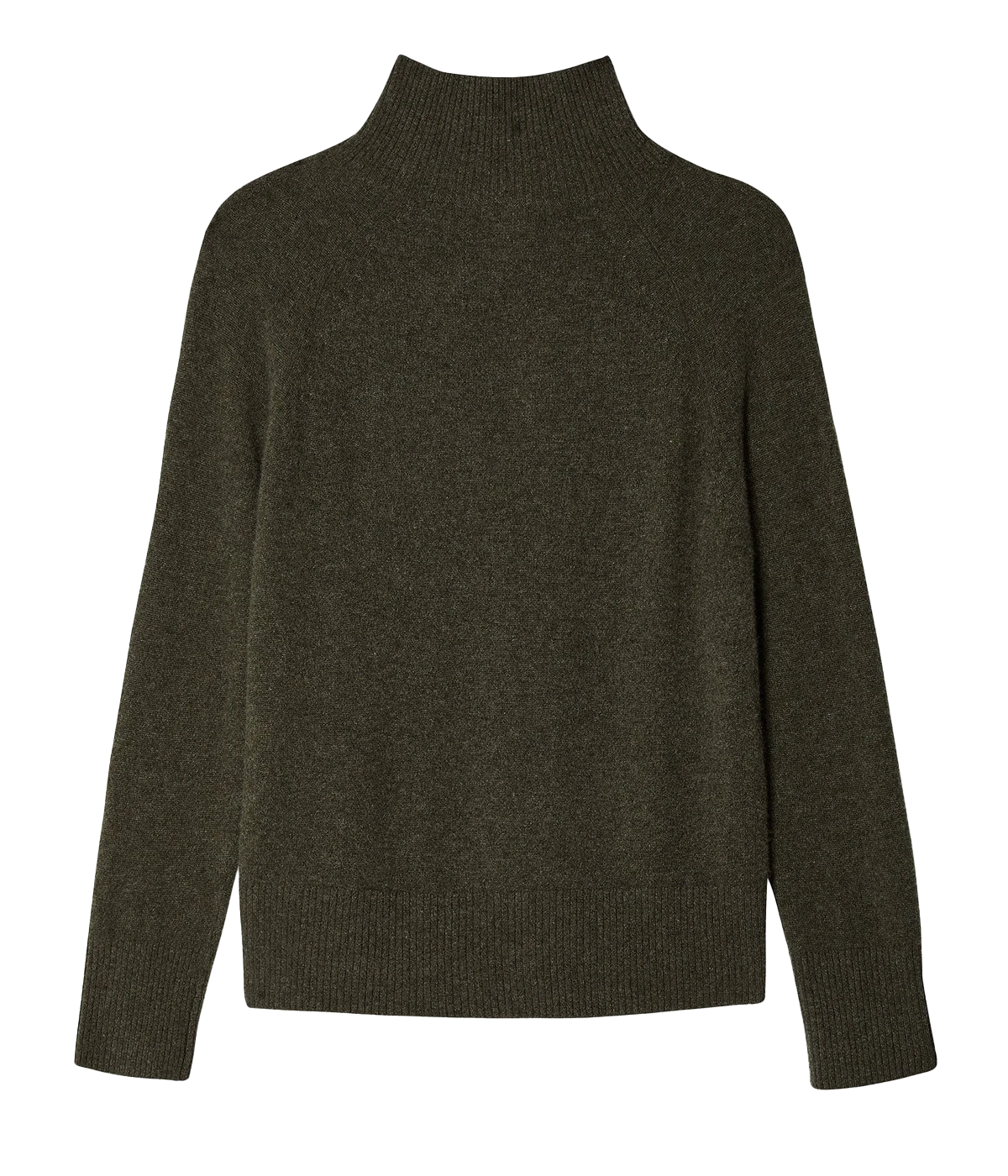 ALT text: White + Warren cashmere turtleneck with ribbed trims, styled for a refined yet relaxed loungewear look.