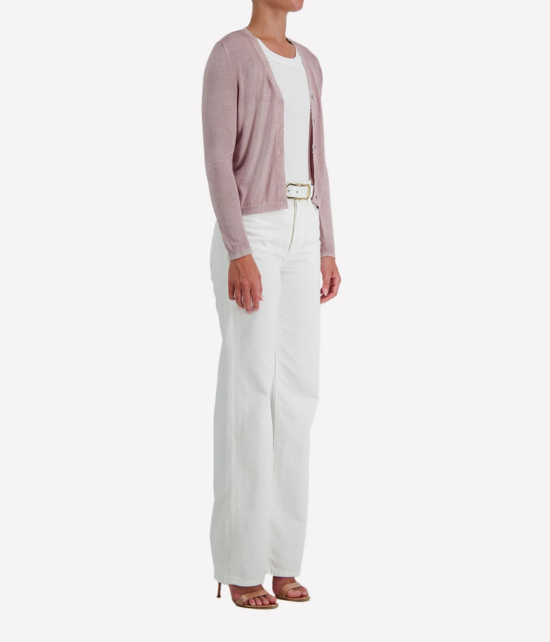 Cashmere Silk Cardigan in WISTERIA