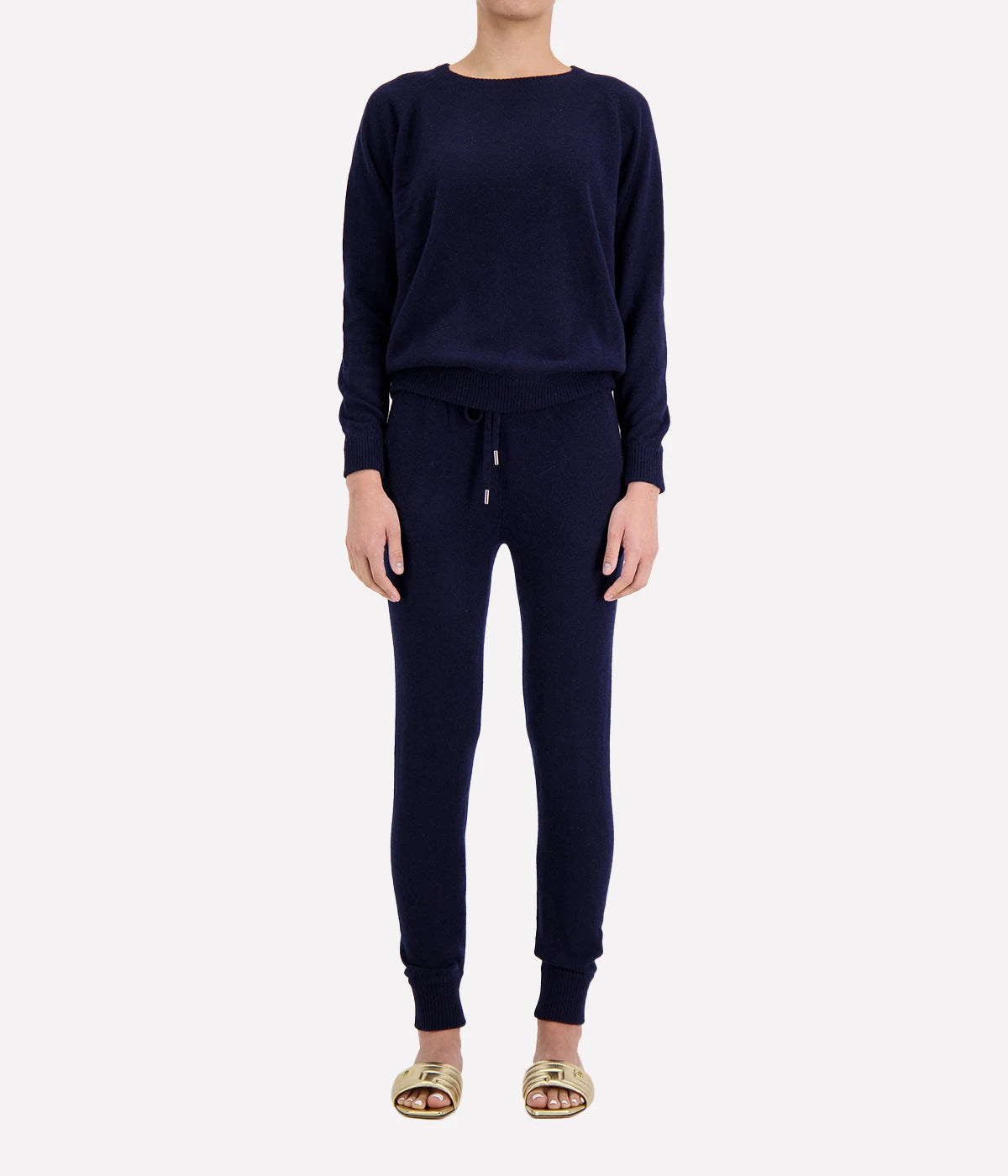 Cashmere Jogger Track Pants in Navy