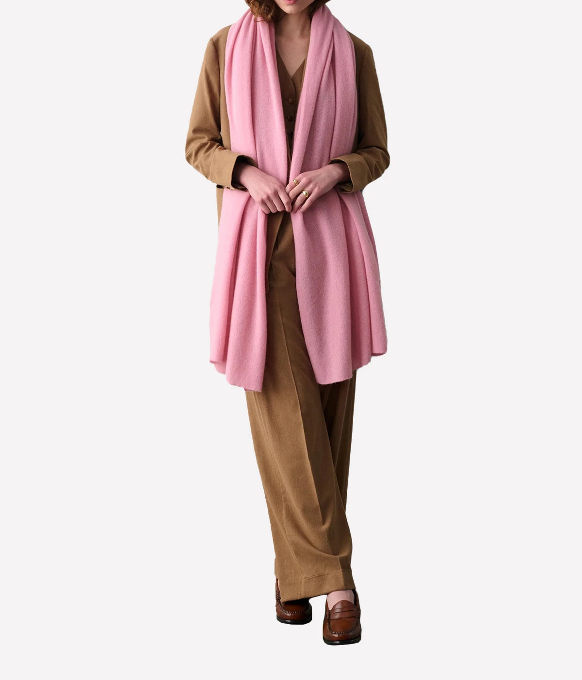 Cashmere Travel Wrap in Pink Sands