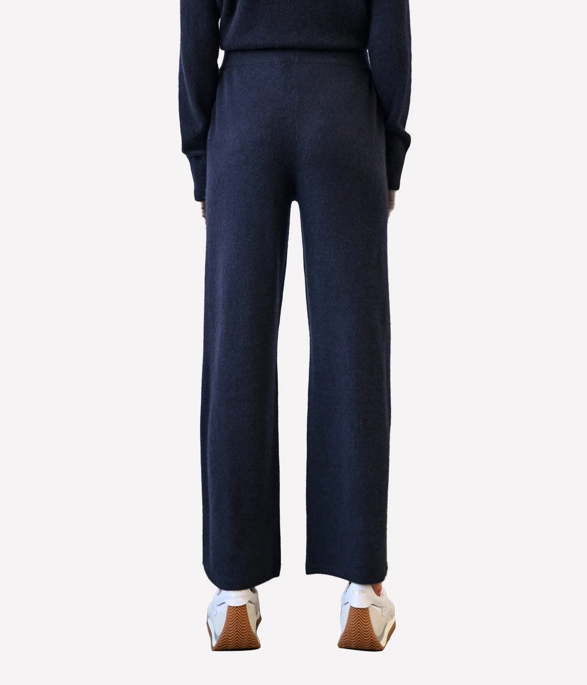 Cashmere Wide Leg Pant in Deep Navy