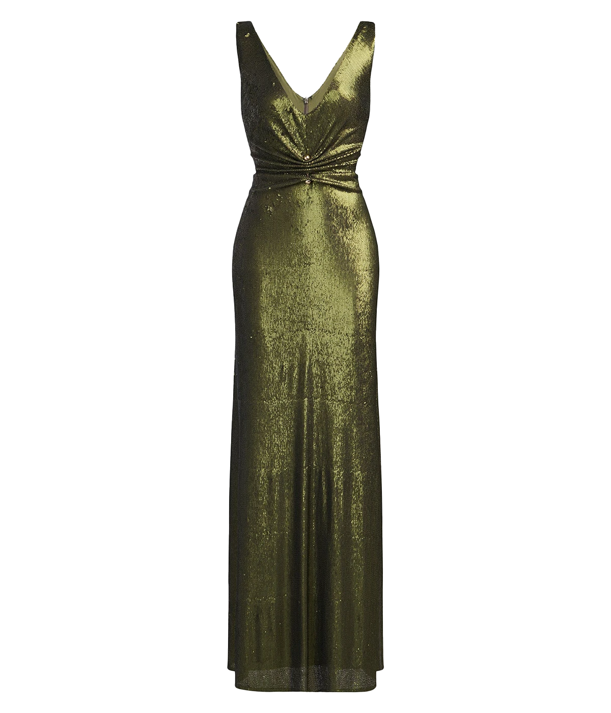 Cassandra Sequin Gown in Seaweed
