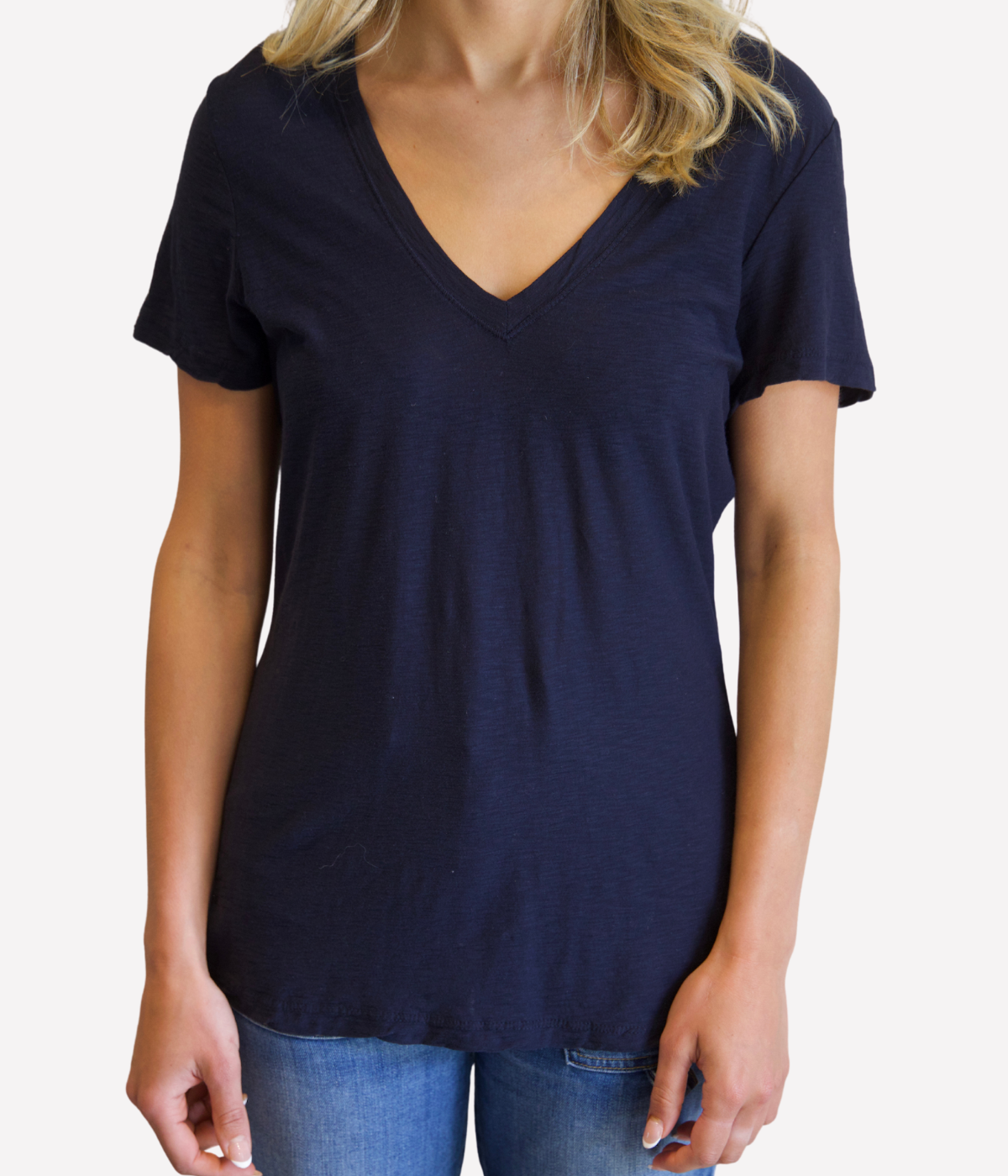 *FINAL SALE* Casual V Neck Tee in DEEP