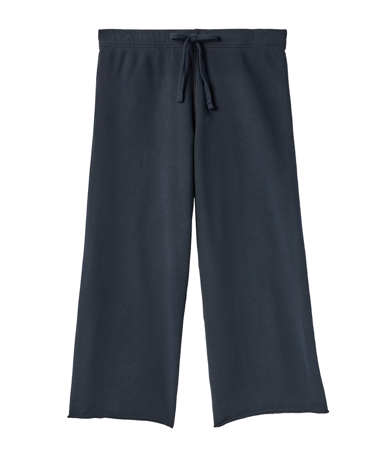 ALT Text: Relaxed fit cropped sweatpants in soft Triple Fleece cotton, with a mid-rise waist and wide leg.