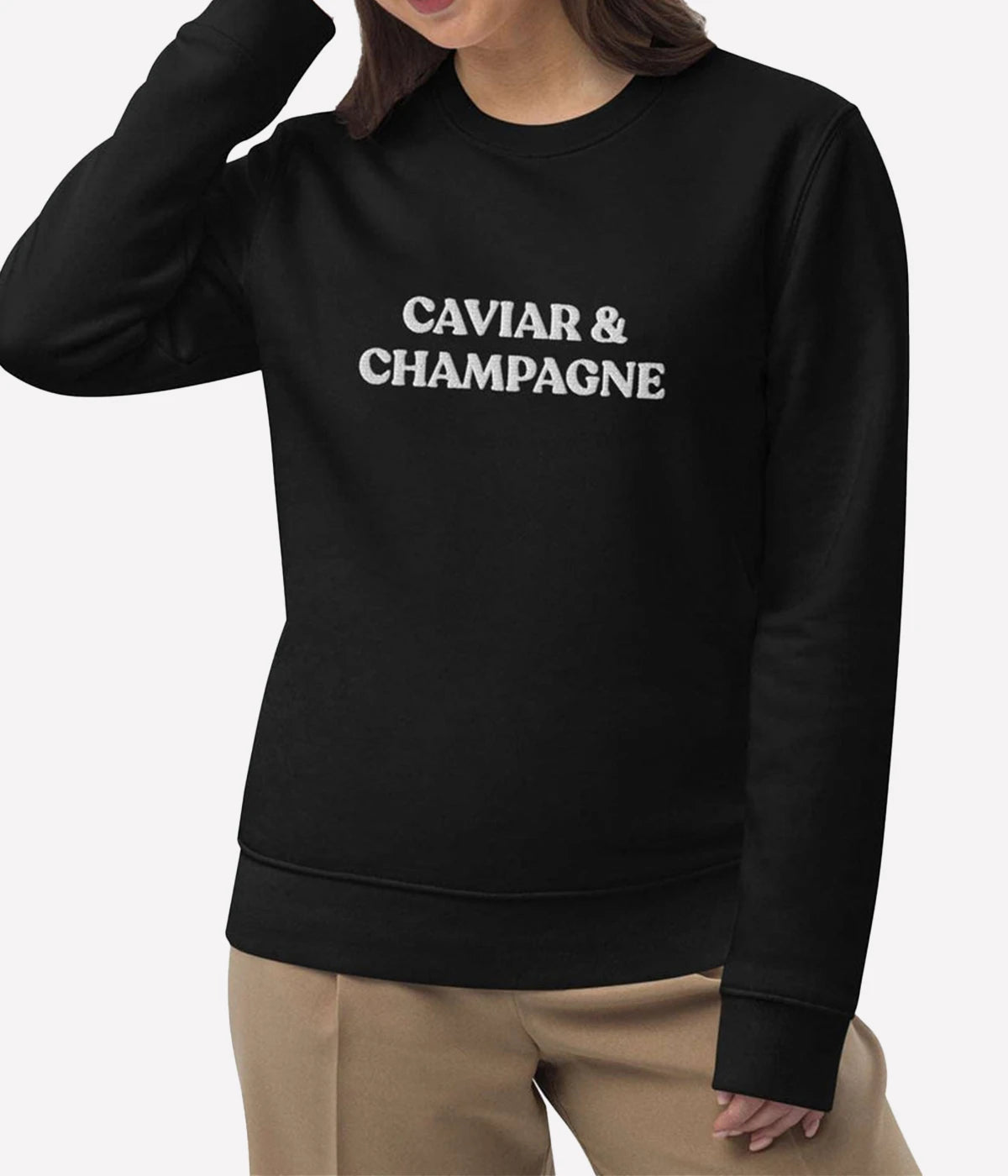 Caviar & Champagne Sweatshirt in Black