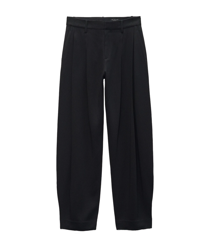 Tailored Fit with Pleats: The elegant pleats provide structure while creating a sleek, tapered shape that flatters all body types.
Fluid Stretch Viscose Crepe: Crafted from 97% viscose with a touch of elastane, these trousers offer just the right amount of stretch for comfort and mobility without sacrificing style.
Versatile Design: Perfect for both formal and semi-formal occasions, these trousers are versatile enough to transition from day to night.