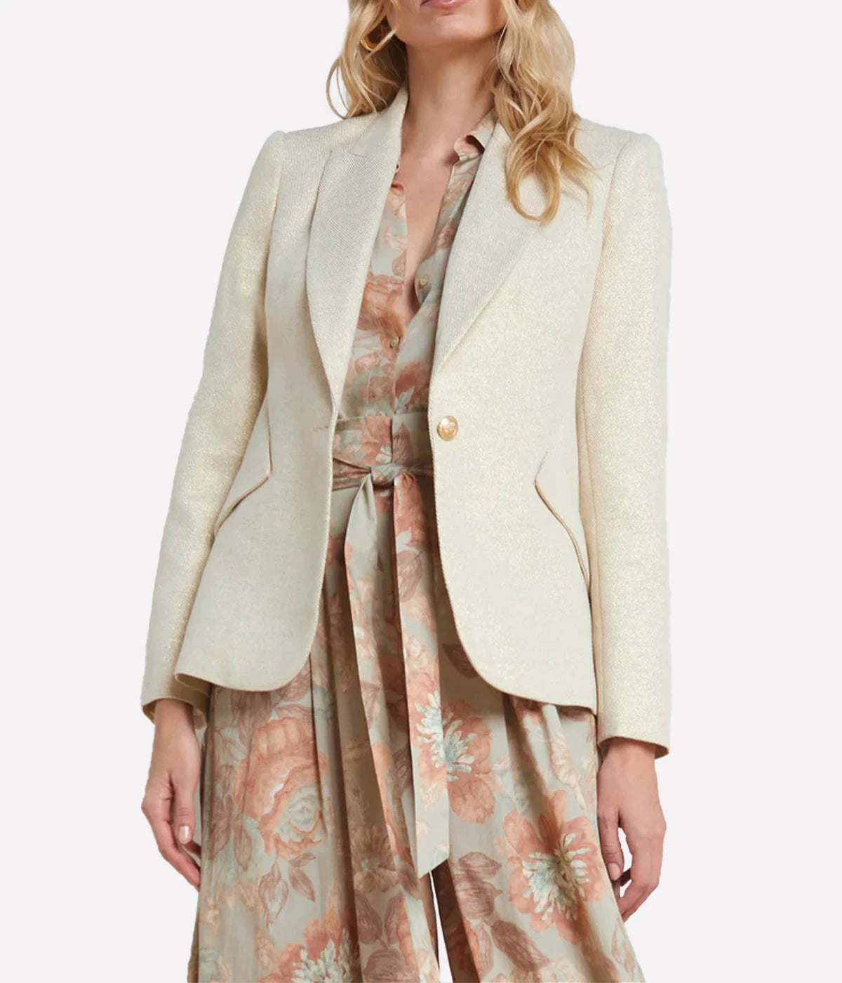 Chamberlain Blazer in Ecru Gold