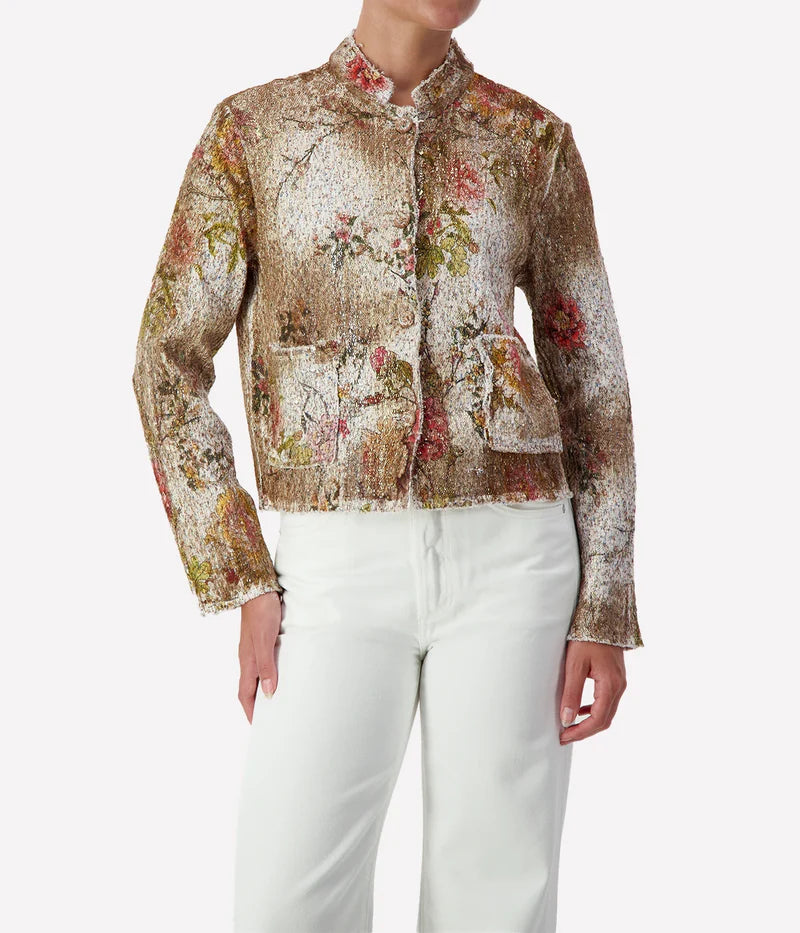 Cherry Bloom Round Neck Jacket in SUGHERO