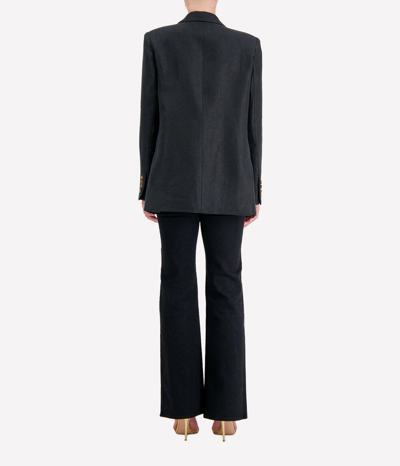 Clarity Everynight Blazer in Black Linen