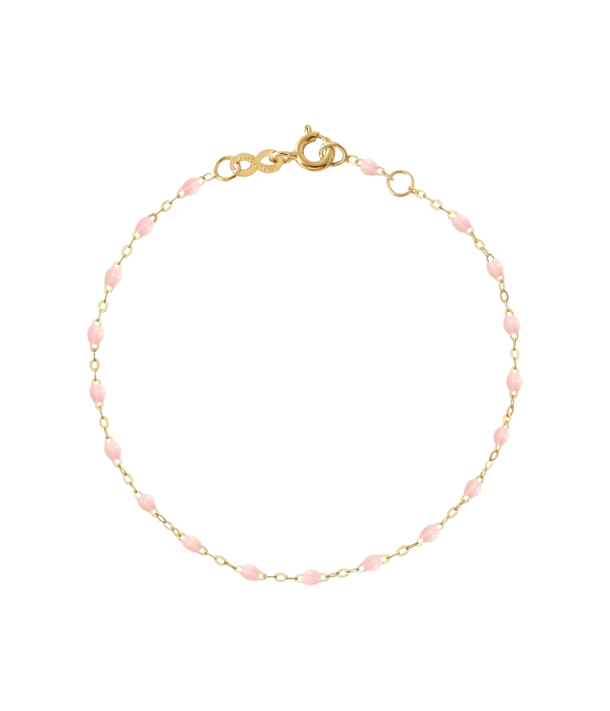 Classic Gigi 17cm Bracelet in 18K Yellow Gold & Baby Pink