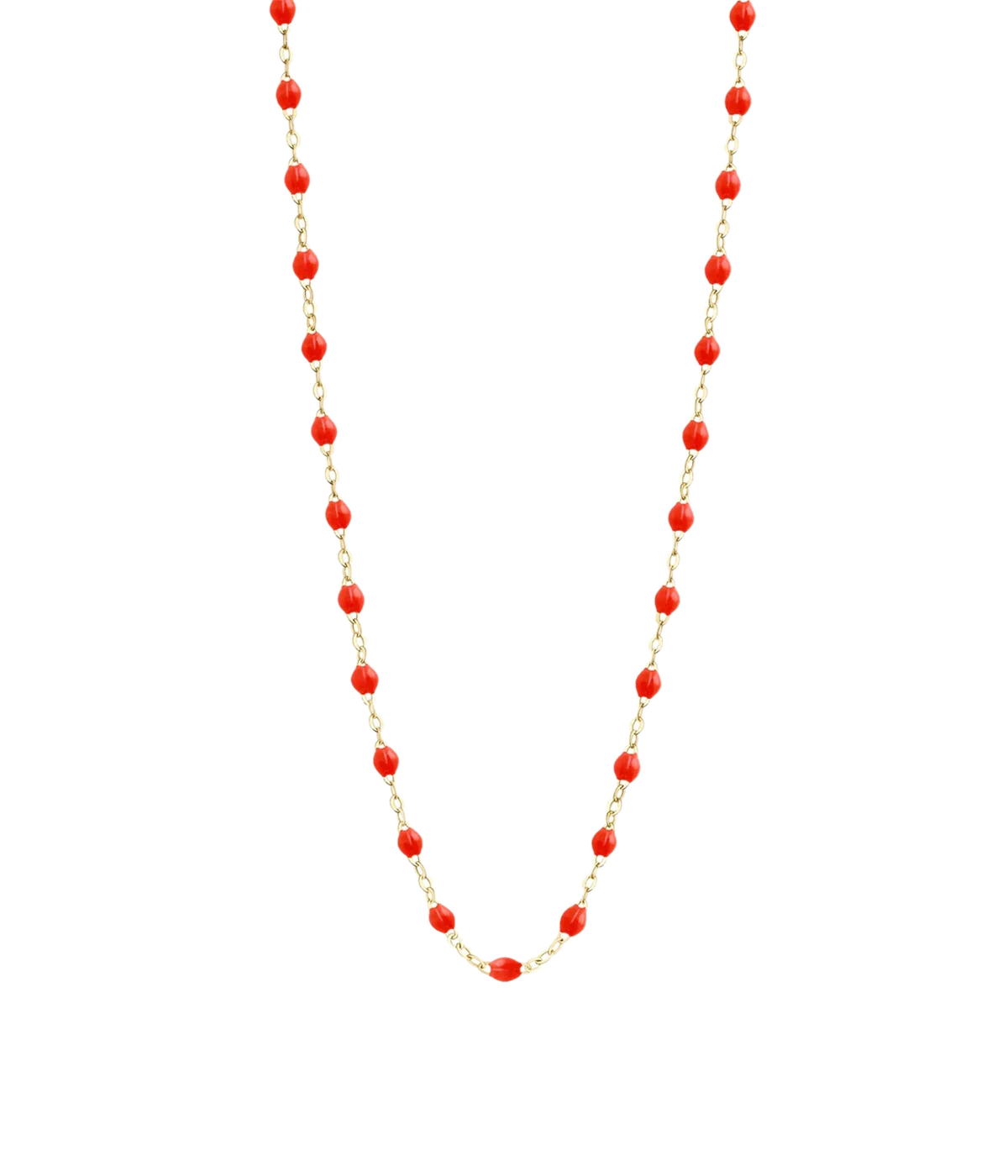 Classic Gigi 45cm Necklace in 18K Yellow Gold & Coral