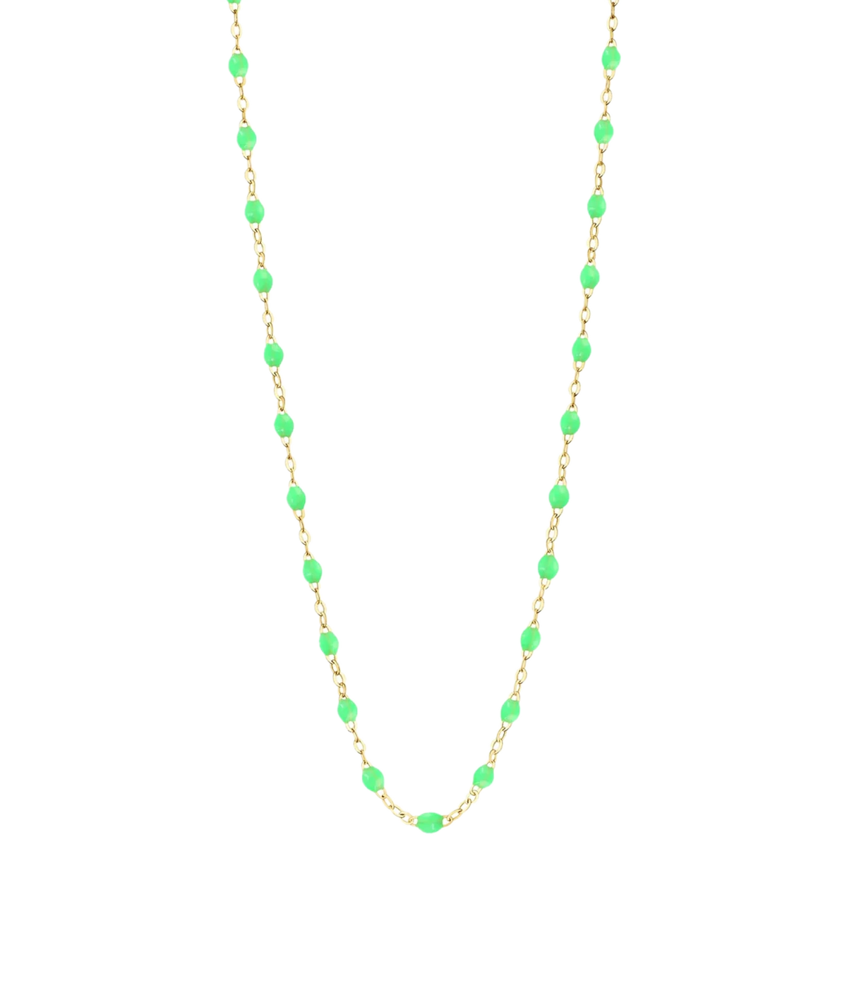 Classic Gigi 50cm Necklace in 18K Yellow Gold & Neon Green