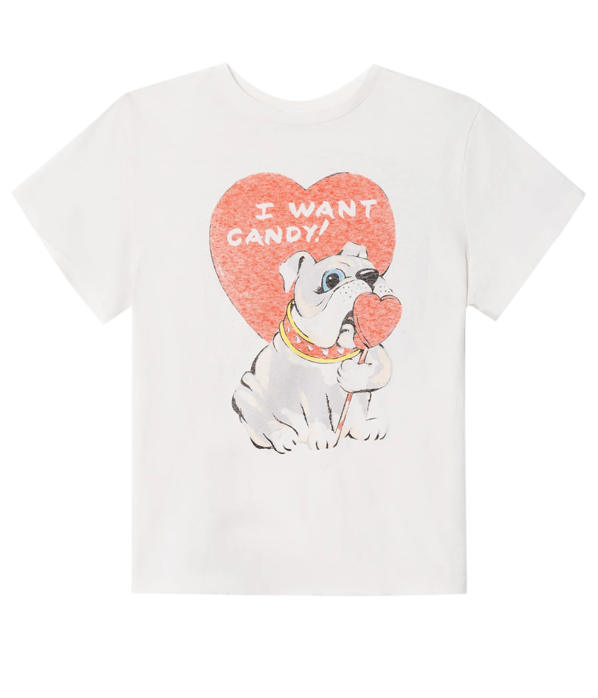 Classic I Want Candy Tee in Vintage White