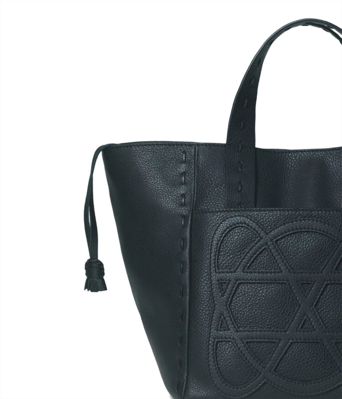 Cleo Grained Leather Bag in Black