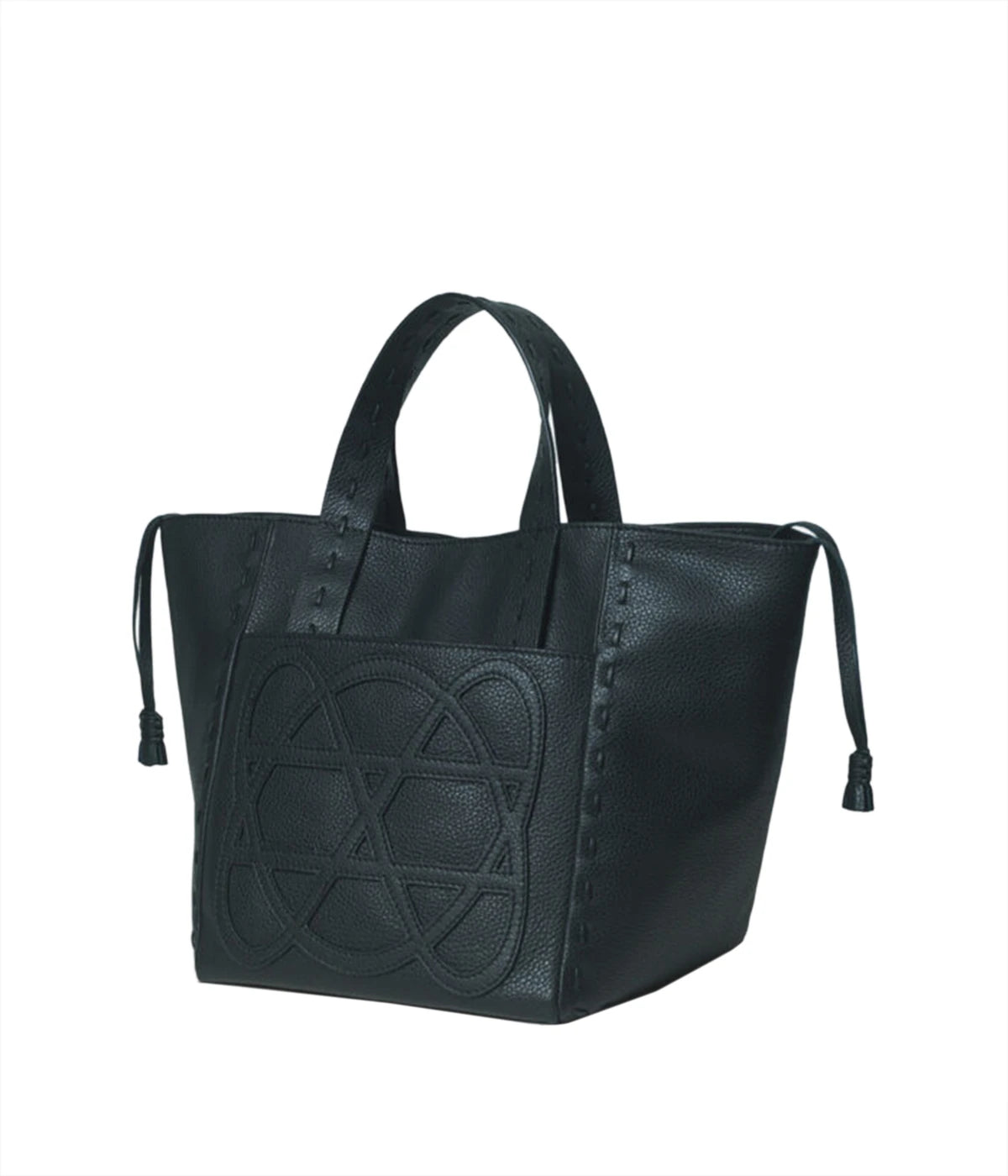 Cleo Grained Leather Bag in Black