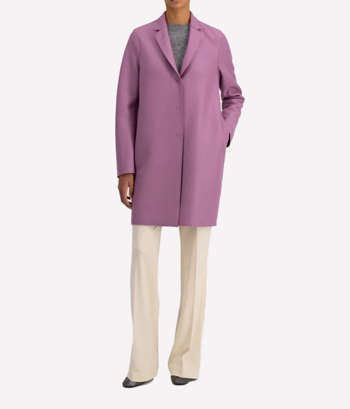 Women Cocoon Coat in Mulberry