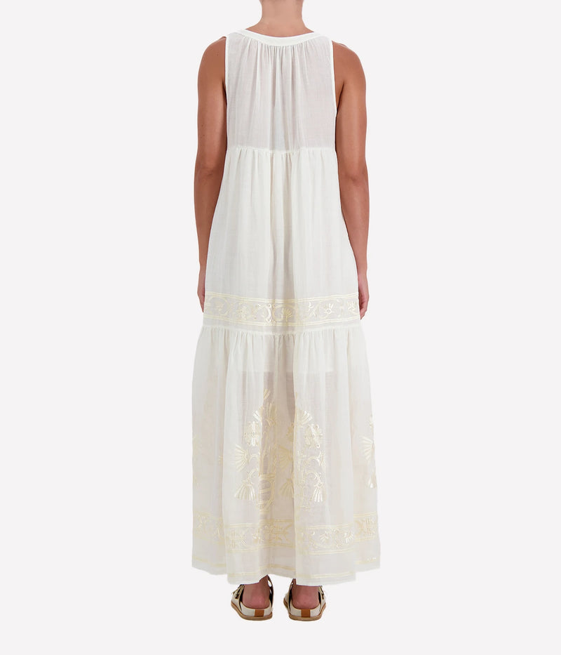 Crete Sleeveless Maxi Dress in Natural Champagne