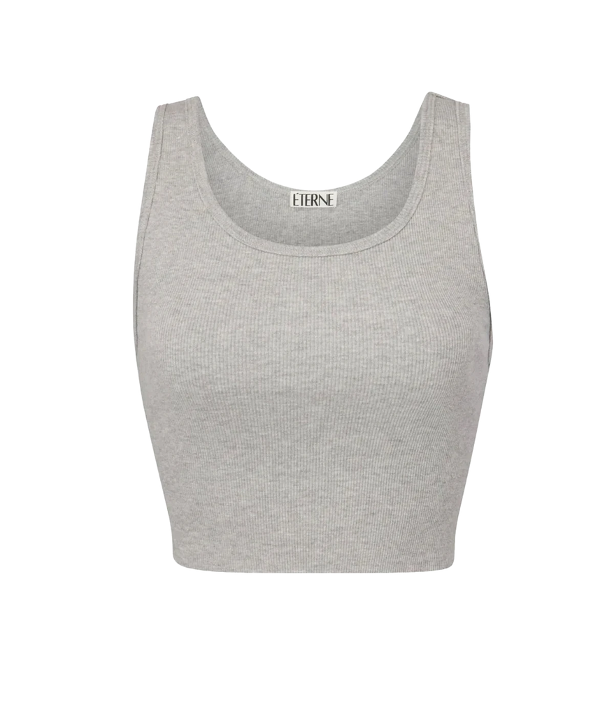 An everyday lounge tank top, made from a cotton and modal blend, featuring a scoop neckline, slim cropped  style, ultimate everyday basic, lounge wear, throw on and go, comfortable, bra friendly, made in USA. 