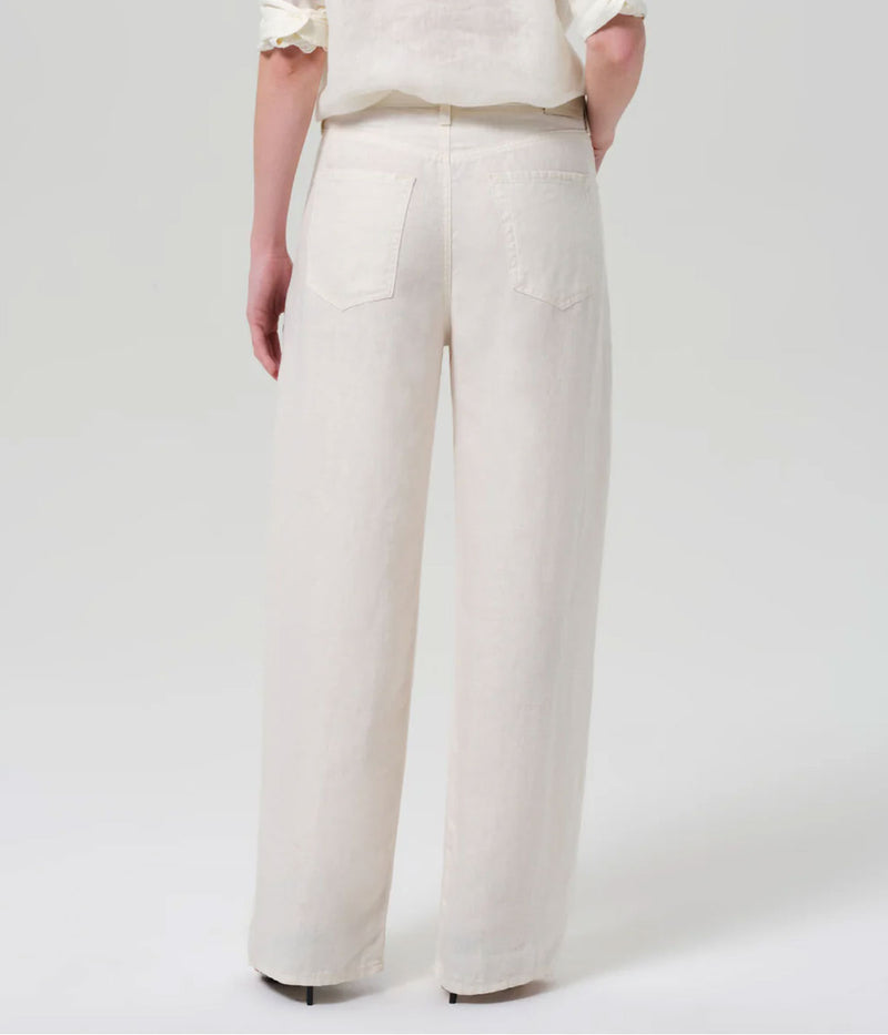 Brynn Drawstring Linen Trouser In Vanilla