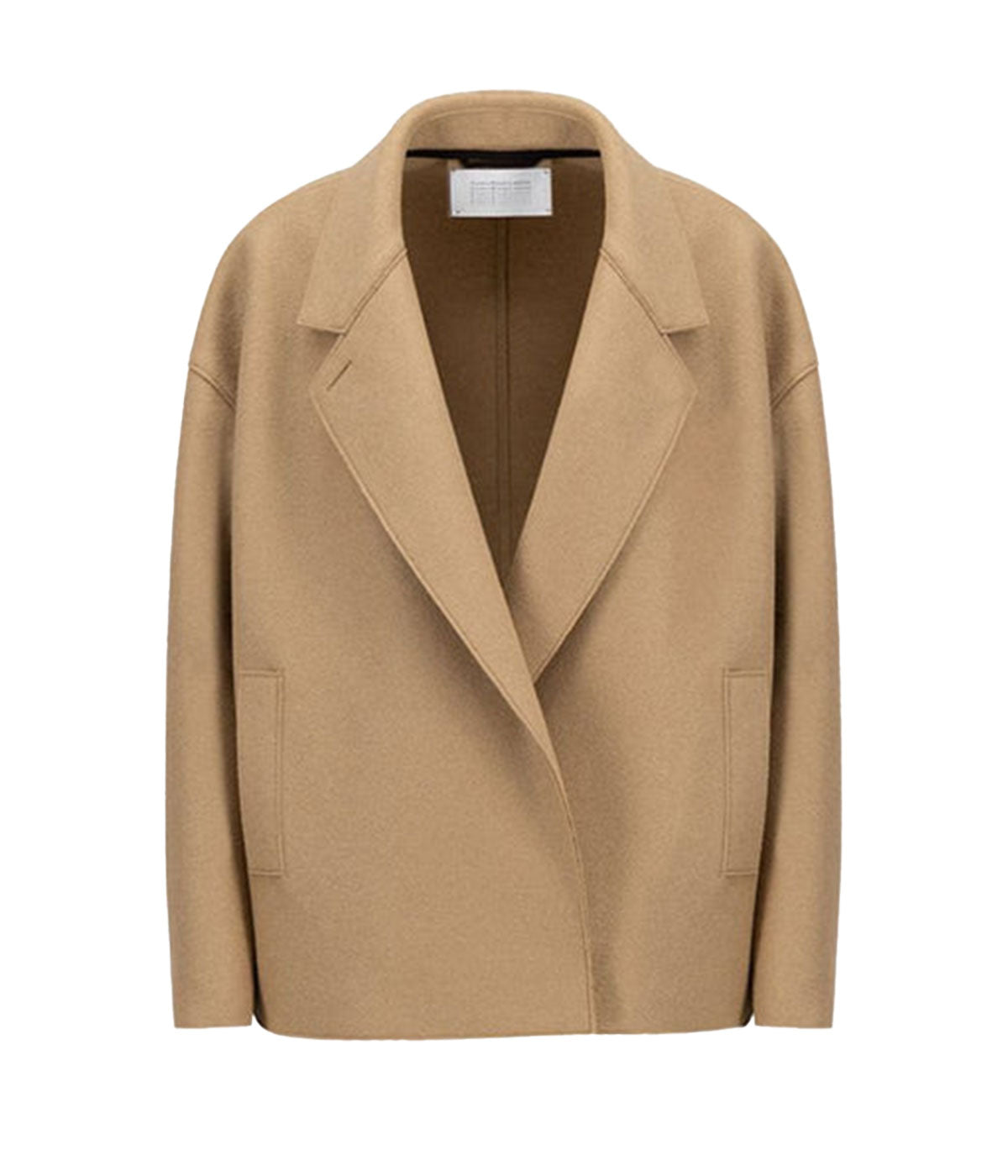 Oversized Boxy Wool Jacket in Tan