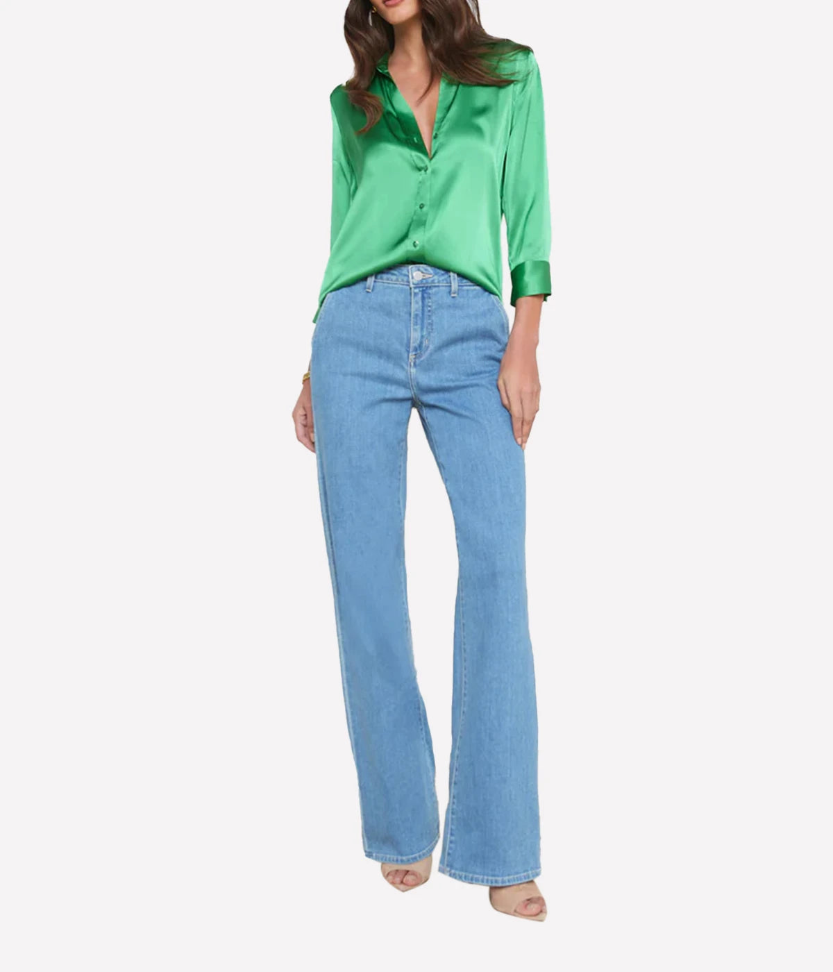 *FINAL SALE* Dani 3/4 Sleeve Blouse in Fern