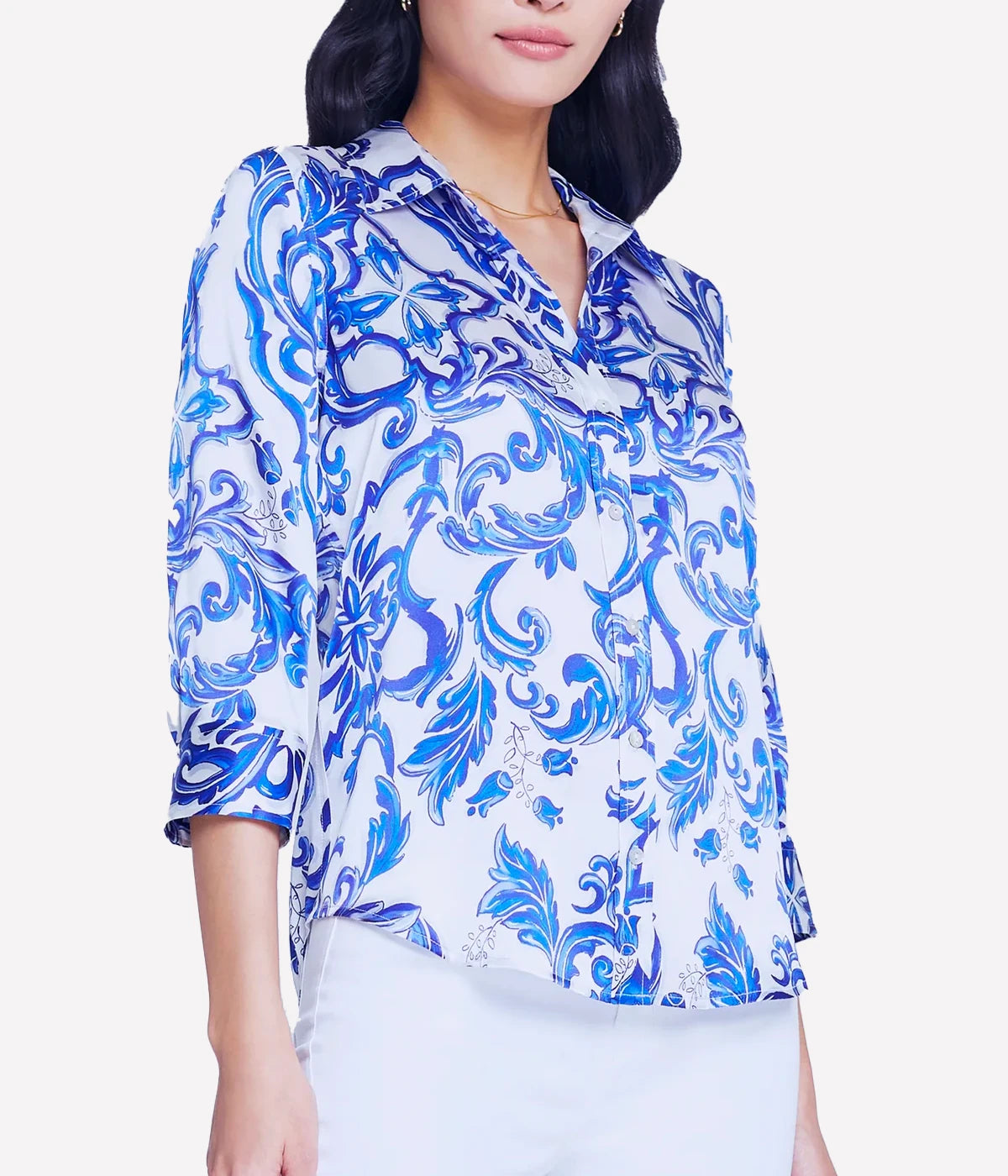 Dani 3/4 Sleeve Blouse in Mediterranean