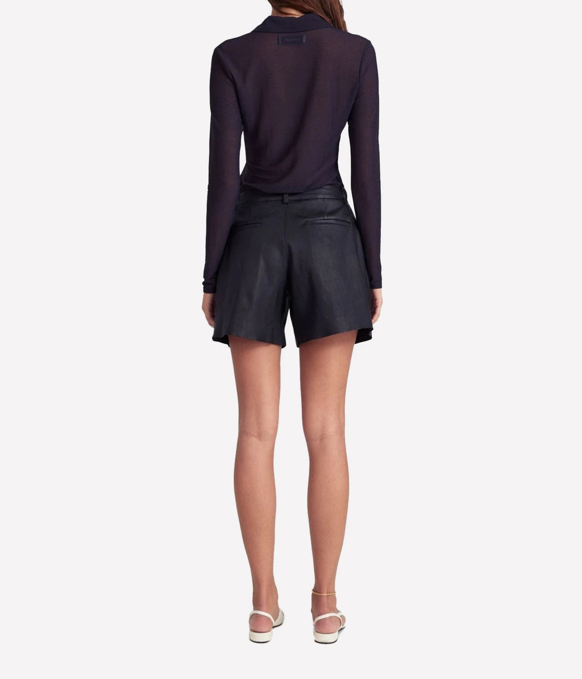 Deep Pleated Short in Black