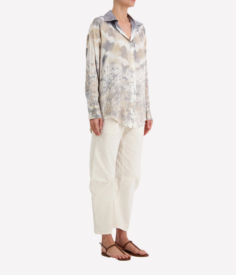 Degrade Silk Shirt in Ghiaccio