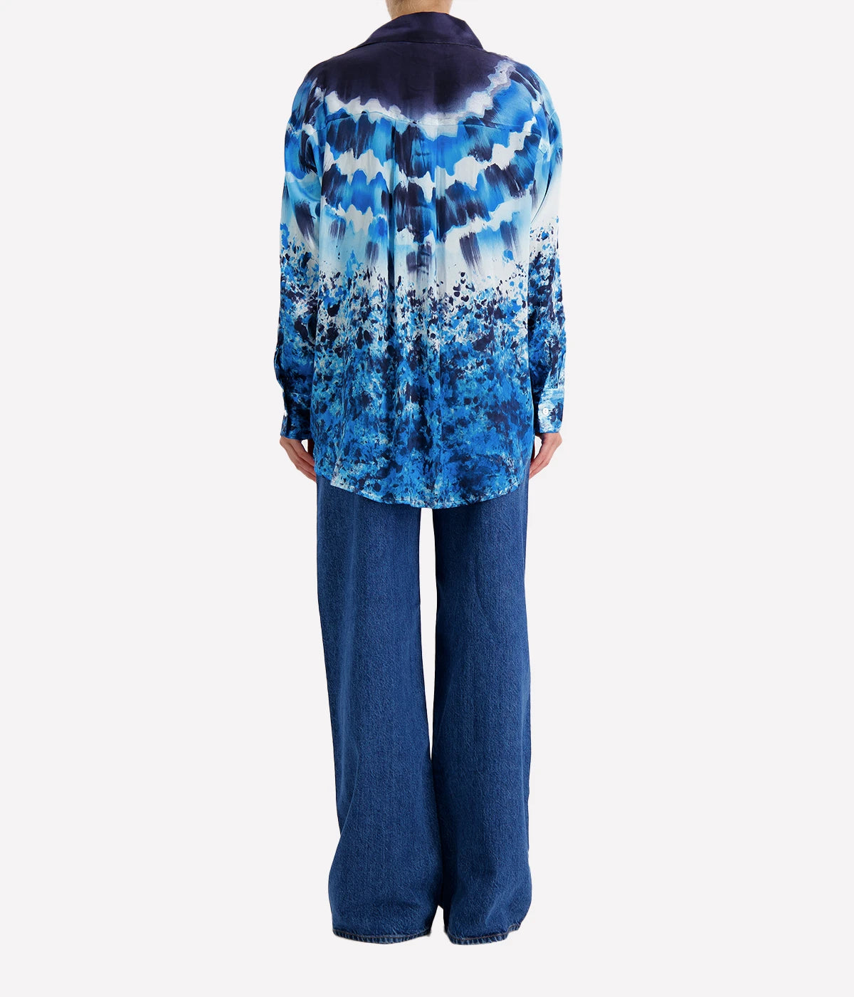 Degrade Silk Shirt in Nigella