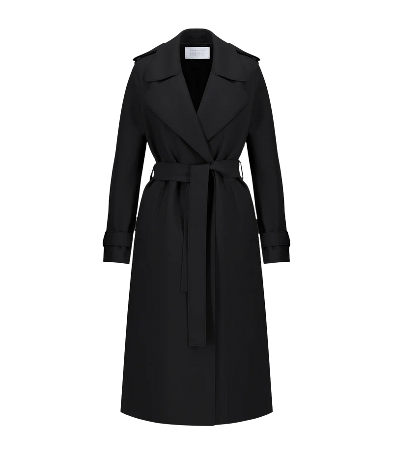 Double Vent Trench Coat in Black