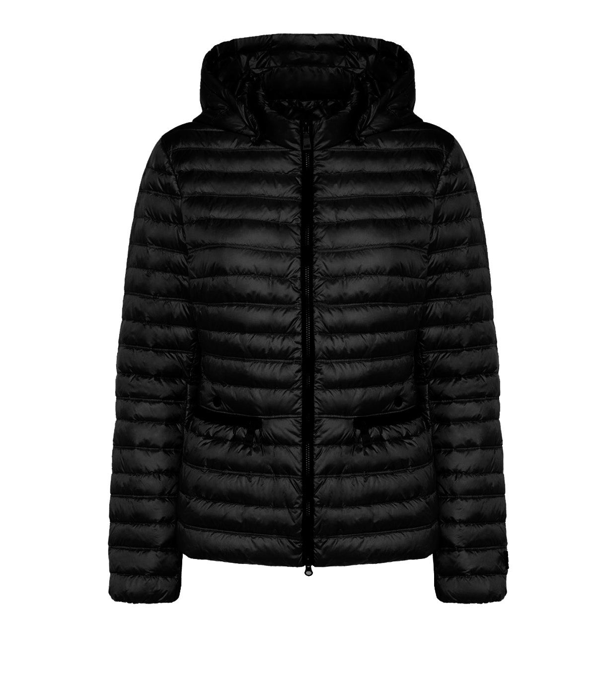 Down Jacket with Detachable Hood in Noir