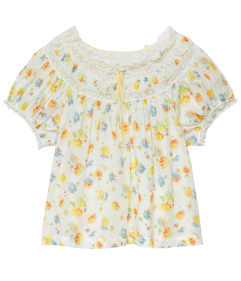 Emile Top In Dahlia Floral