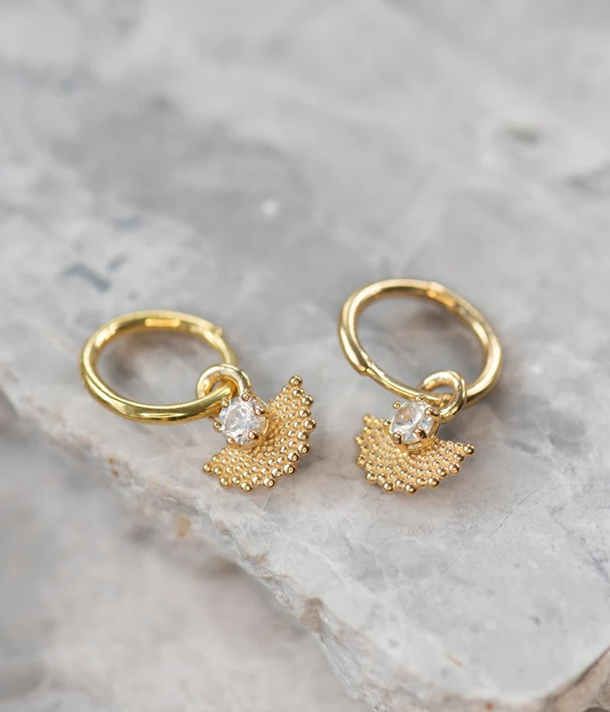 Eos Earrings Gold and Zircon