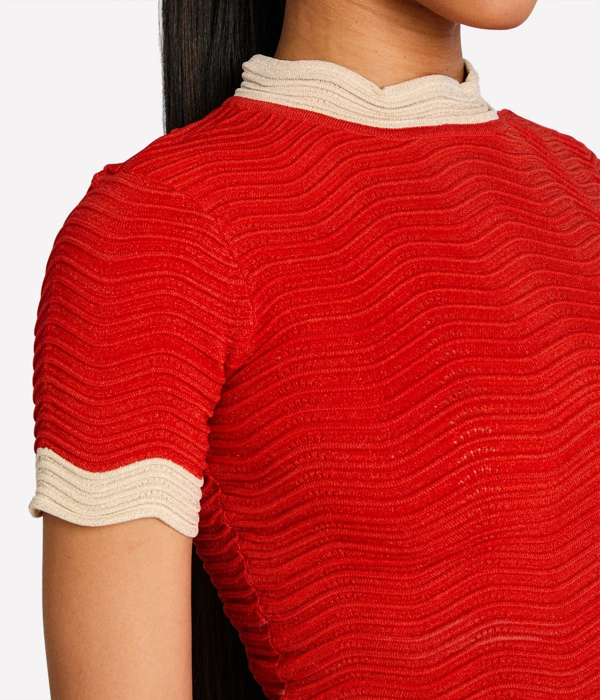 Iyla Knit Top in Metallic Geranium