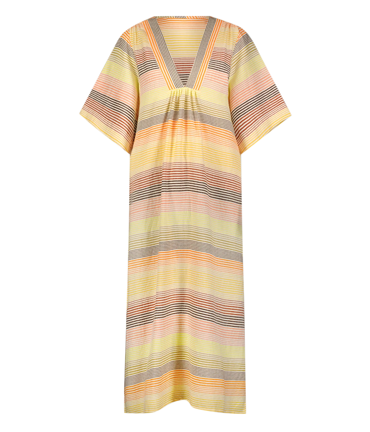Edna V Neck Dress in Amaresh Sunrise
