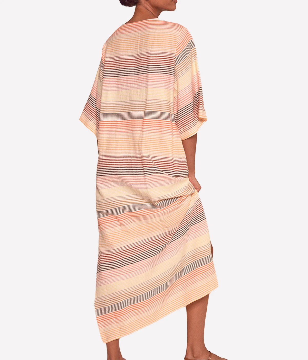 Edna V Neck Dress in Amaresh Sunrise