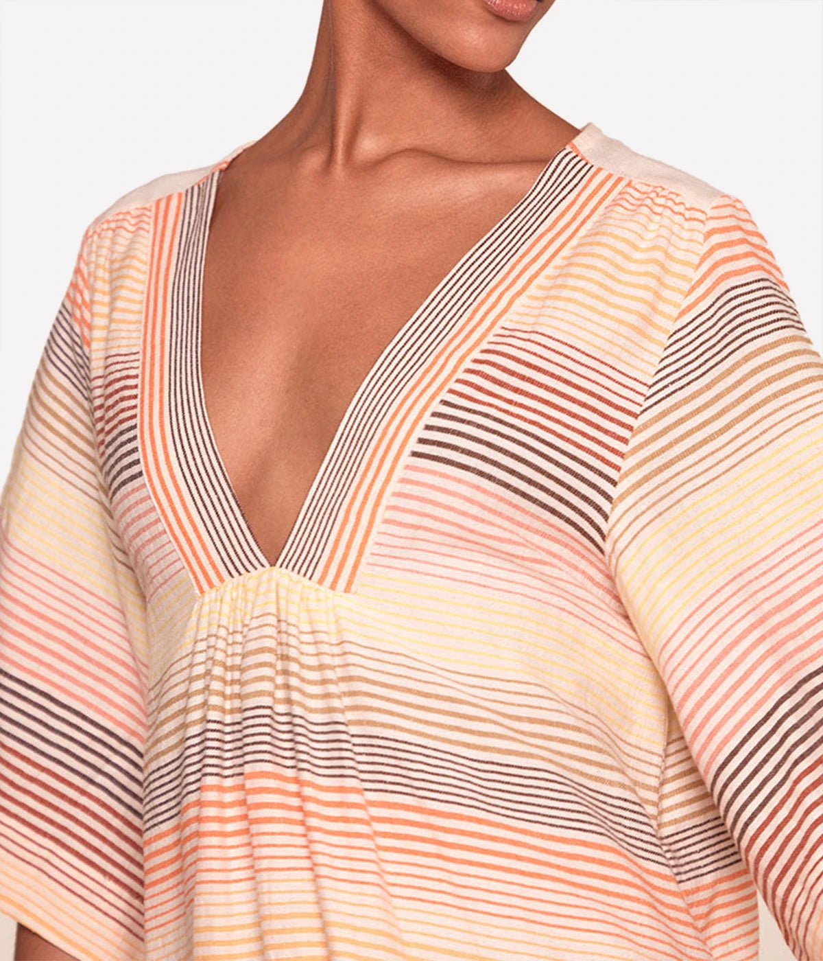 Edna V Neck Dress in Amaresh Sunrise