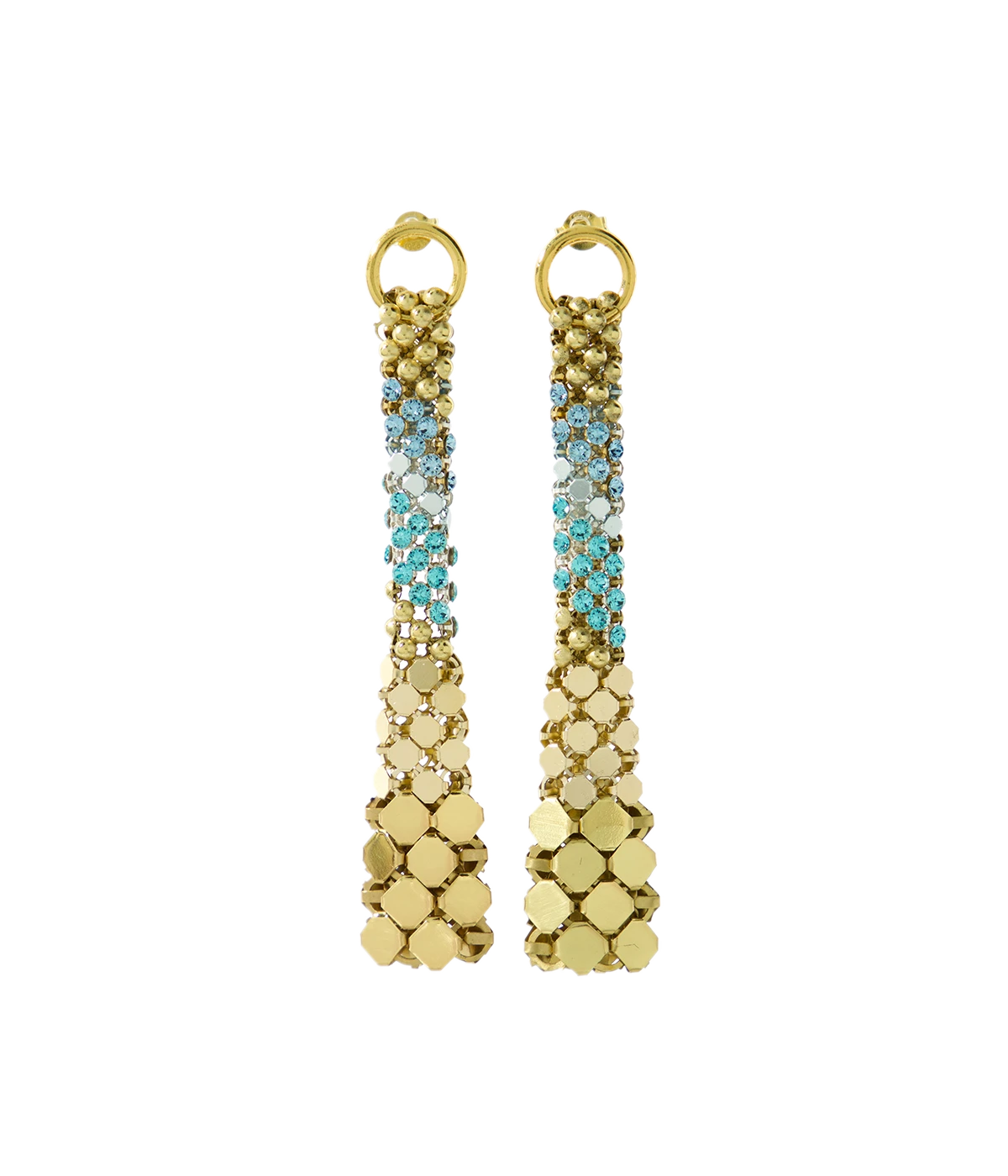 Eiffel Earrings in Gold & Light Turquoise