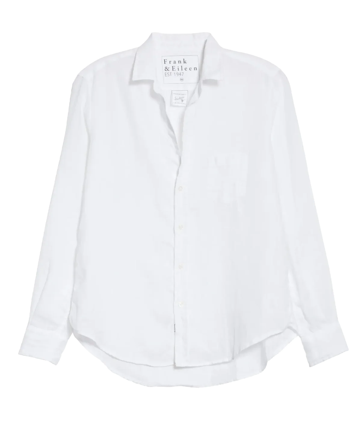 Eileen Woven Linen Button Up in White