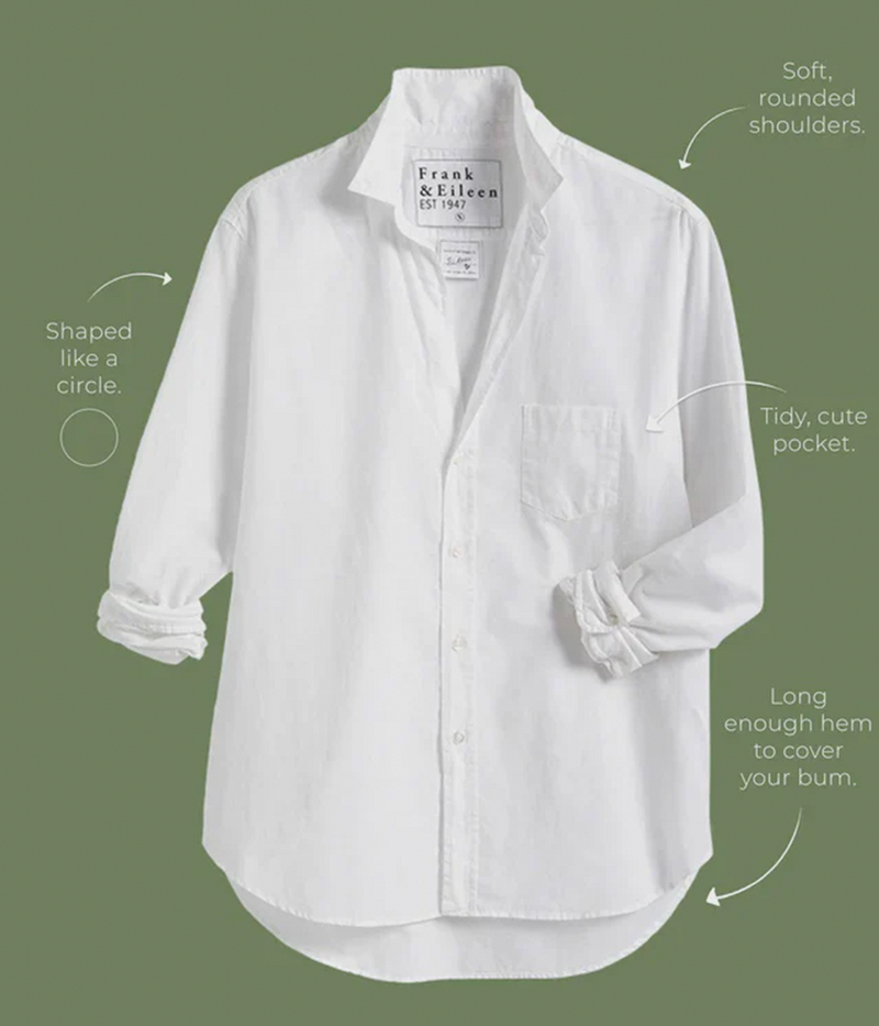 Eileen Woven Denim Button Up in White Tattered Denim