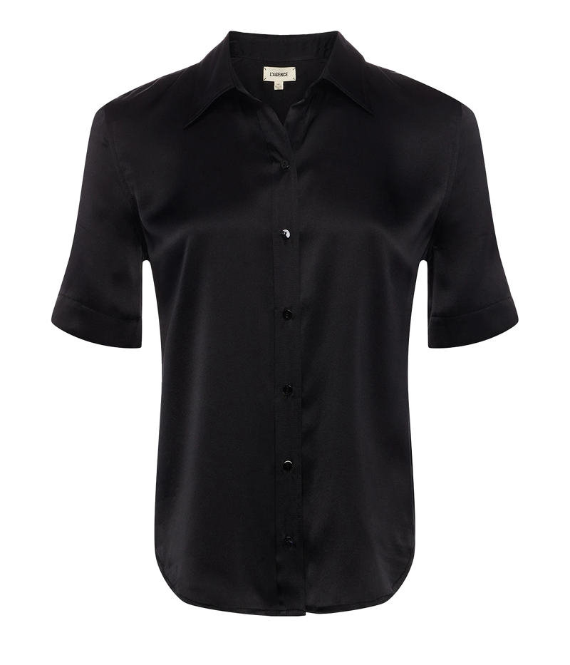 Ellah Short Sleeve Blouse in Black