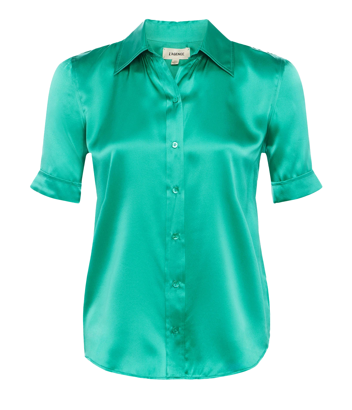 Ellah Short Sleeve Blouse in Bright Seafoam