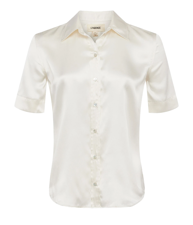 Ellah Short Sleeve Blouse in Ivory