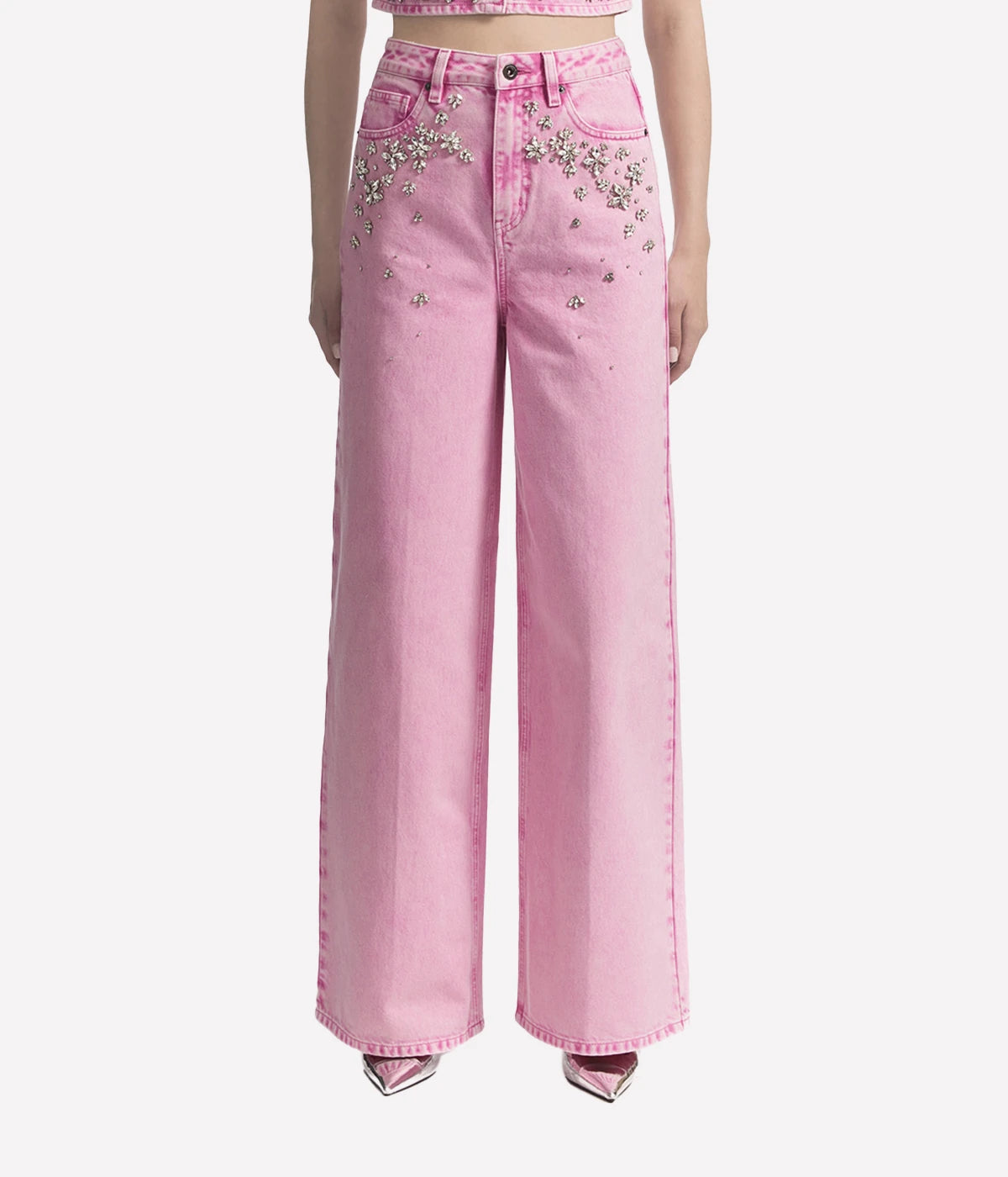 Embellished Jeans in Pink