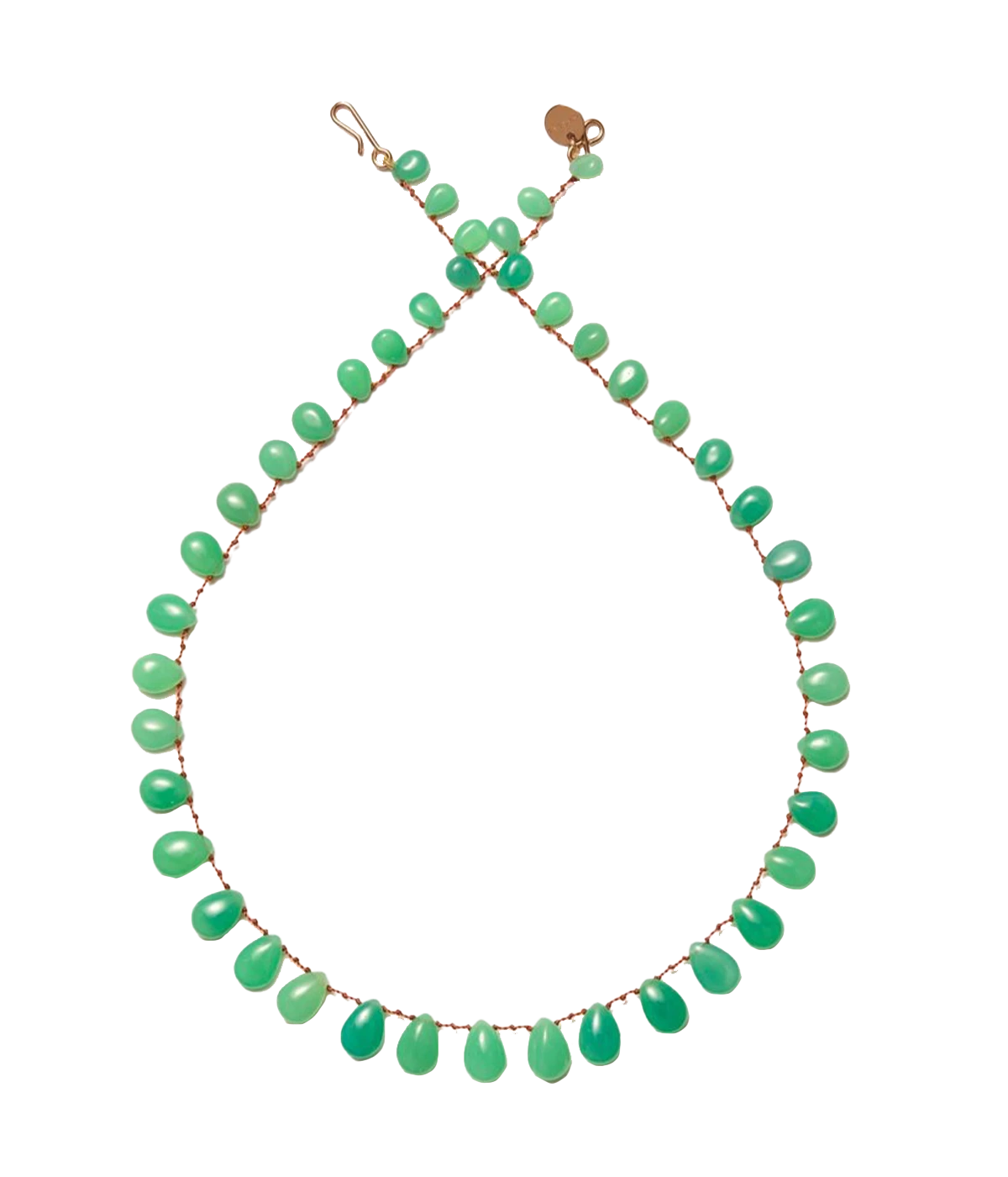Evergreen Chrysoprases Necklace in Yellow Gold