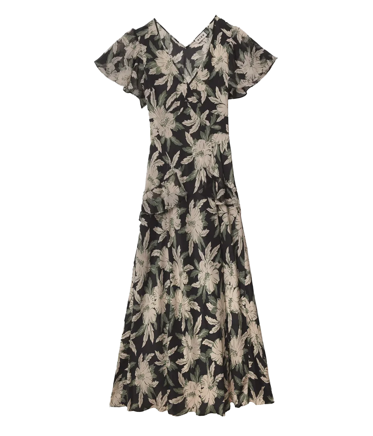 Evie Dress in Hibiscus Black
