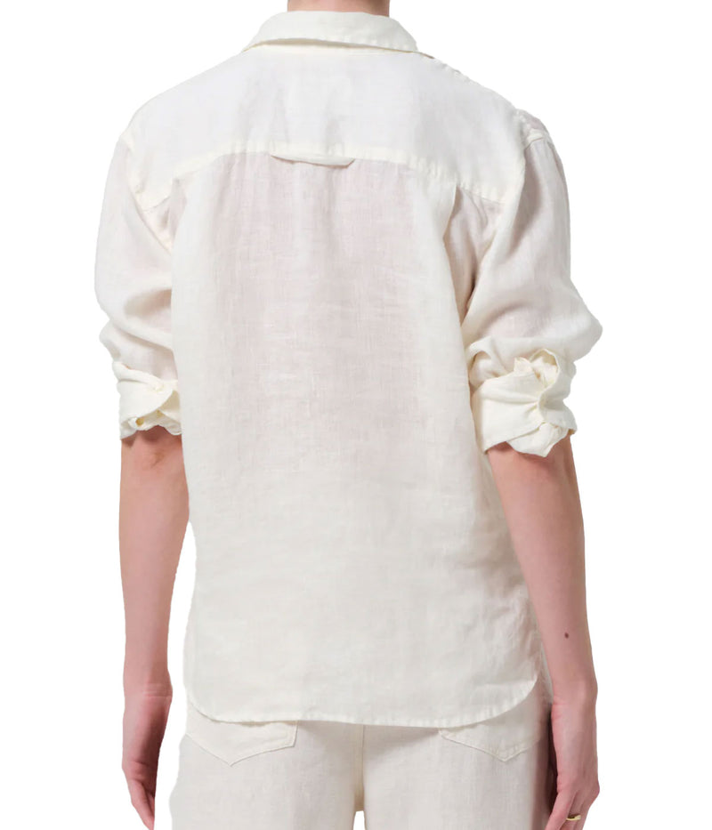 Kayla Linen Shirt In Vanilla