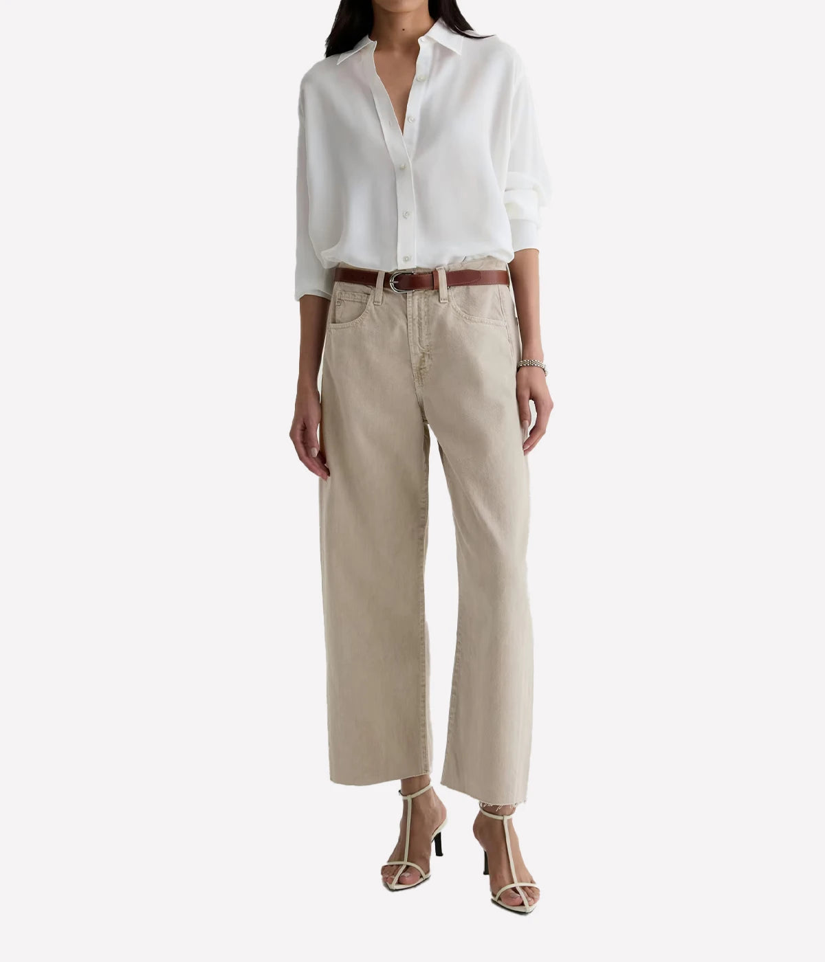 Hattie Crop Jean in Sulfur Light Taupe
