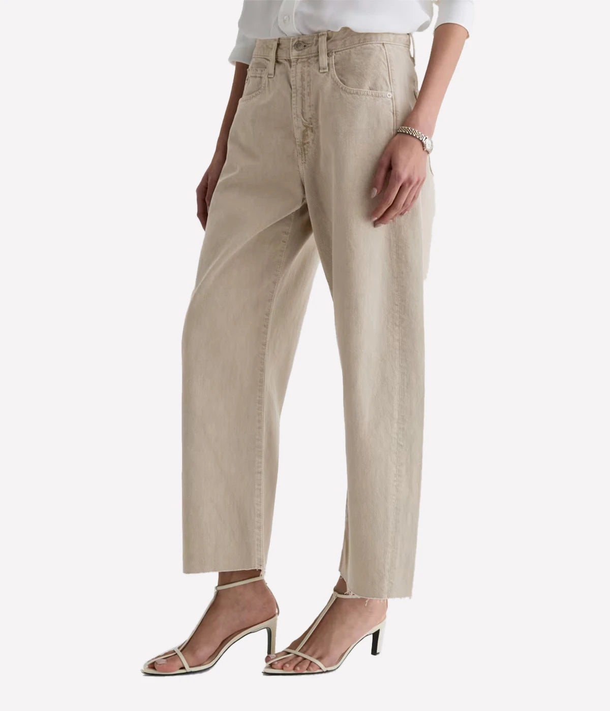 Hattie Crop Jean in Sulfur Light Taupe